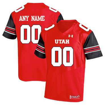 Men's Utah Utes Red Customized College Football Jersey-0